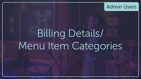 Billing Details & Menu Item Categories (Level 3) - TSU