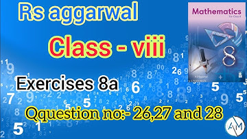 class-8/Rs aggarwal/Exercises 8a/question no:-26to28 /linear equation #aman_kumar/#Aman_mathematics