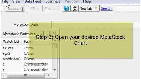 TradeGuider Metastock File Insertion Tutorial with captions