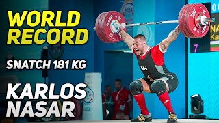 🔥Karlos Nasar | SNATCH 181 - World Record at 2024 IWF World Cup