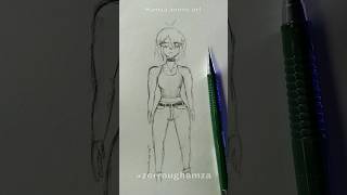 رسم جسم فتاة انمي باسهل وابسط طريقة للمبتدئين 😩💞 خطوة بخطوة..ماهي اسهل طريقة قادمة 🤔!#anime #shorts