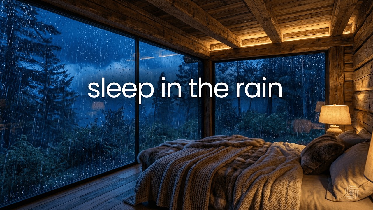 Pure Rain on Frozen Lake Chapel Windows  No Music • for Deep Sleep, Anxiety Relief & Focus | 4 Hours