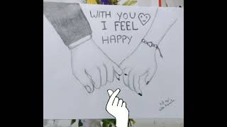 couple catch each other hand || romantic drawing || drawing video