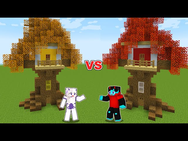 PEPS vs SHEYN TREE House Battle in Minecraft! class=