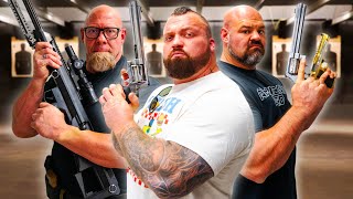 Shooting Competition w/ Brian Shaw & Nick Best (LOSER GETS EXTREME WAX)  Eddie Hall