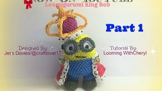 картинка: Rainbow Loom King Bob Minion - Part 1 of 4 Loomigurumi Amigurumi - Hook Only Лумигуруми
