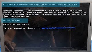 System Fan (90B) The system has detected that a cooling fan is not operating correctly, HP, Compaq
