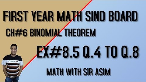 First Year Mathematics ,Lecture #190  Chapter#8. EX 8.5 Q.4,5,6,7.Application to Summation of Series