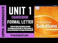 Solutions Upper-Intermediate SB | Unit 1 | образец официального письма