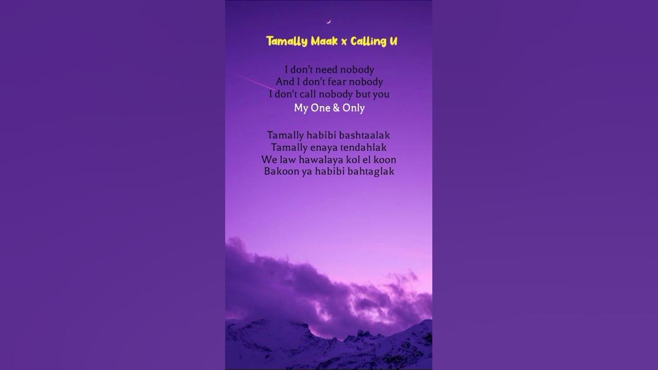 Calling U : Tamally Maak (lyrics) Elyanna  #callinu #tamallymaak #song #lyrics