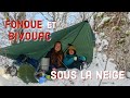 Bivouac dans la neige sous tarp et fondue de nol vercors  approche en transport en commun