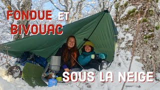 Bivouac in the snow under a tarp and Christmas fondue (Vercors)  accessible by public transport