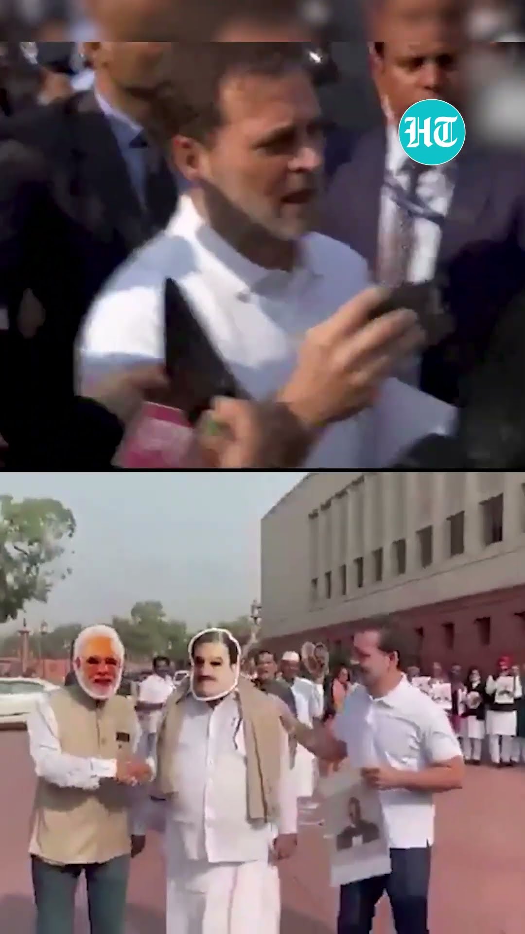Rahul Gandhi \u0026 Opposition MPs Protest Over Adani Issue In Parliament