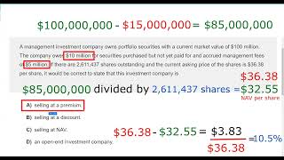 Open-End Fund or Closed End Fund?  Premium or Discount to NAV?  SIE Exam, Series 6/7/65/66 Exam