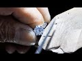 Making 3 Carat WhiteGold Diamond Wedding Ring. Jewelry Artisan with 50 Years of Experience in Korea.