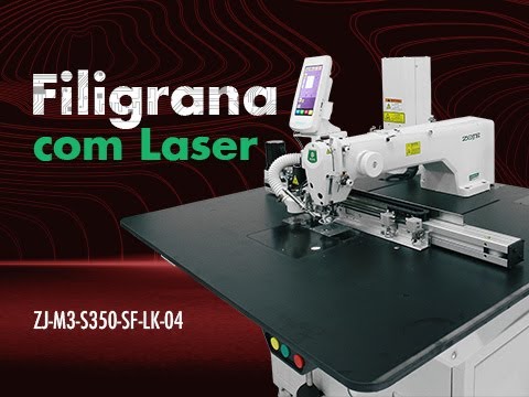 Filigrana Eletrônica com Laser, campo de trabalho 600mm X 350mm. Modelo: ZJ-M3-S350-SF-LK-04 Aplicação em video: Bolso ...