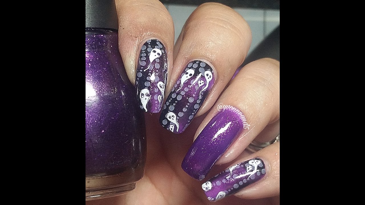 5. Ghost Nail Design Using Stamping Plates - wide 9