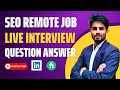 SEO Job Interview Question &amp; Answer Bangla | SEO Remote Job Interview Live 2023