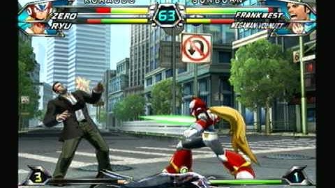 Tatsunoko VS Capcom - Zero/Ryu (KURAUDO) VS MegaMan/Frank (SUNBURN)