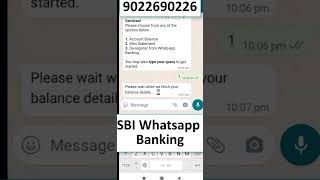 Check your SBI Ac  balance end mini account statement on whatsapp