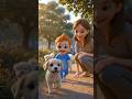 Scared of dogs? 😰 He’s just a friendly puppy 🐶 Be brave! 💛 #KidsShorts #BraveKids #DogLover