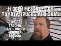 Toyota trucks hidden messages from toyota