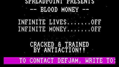 CCS & Defjam & Spreadpoint   Blood Money HYPERSPIN AMIGA INTRO CRACKTRO DEMO COMMODORE NOT MINE VIDE
