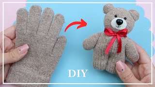 Из одной перчатки сделала Милого Медвежонка 🐻🧤 Легко! У вас получится 💛 Teddy bear making DIY