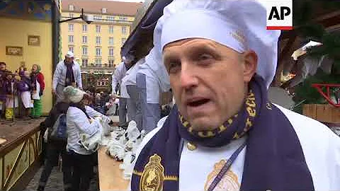 Giant Stollen cake helps put Dresden in a Christmas mood