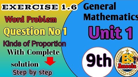 General Maths Class 9 Exercise 1.6  Question No 1 Solutions| Kind Of Proportion|Ai Maths Teacher