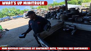 Take MINI to recycle some batteries and fill up the fuel containers. Daihatsu supercharged MiniTruck