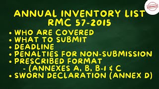 RMC 57-2015 Annual Inventory List | 𝗣𝗧𝗔𝗕𝗖𝗣 𝗕𝘂𝘀𝗶𝗻𝗲𝘀𝘀 𝗖𝗼𝗮𝗰𝗵𝗶𝗻𝗴
