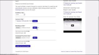 Entity Reports - How to create the Advanced Learning Loan Report