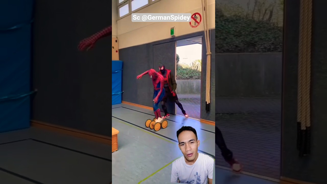 Spiderman mau latihan ninja warior..‼️ 