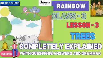 Class 3 PSEB Rainbow Lesson 3 Trees solved exercise class 3 solved English Book