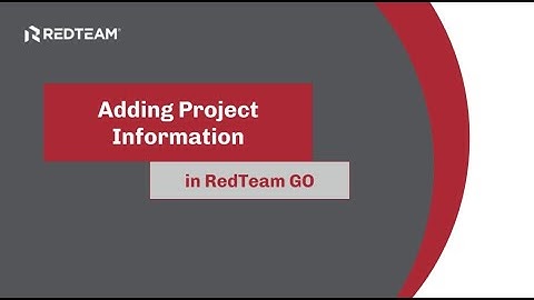 Adding Project Information in RedTeam Go