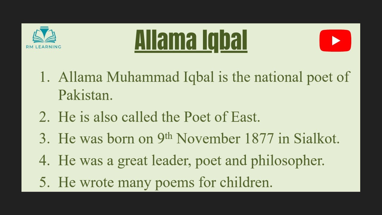 Essay on Allama Iqbal|10 lines on Allama Iqbal in English|Allama Iqbal
