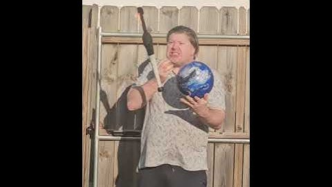 Hungry Juggler Eats An Apple While Juggling A Flaming Torch & A Bowling Ball