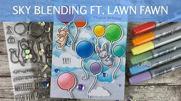 Cardmaking Video! Sky blending with Lawn Fawn