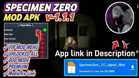 Specimen Zero Mod Apk | Specimen Zero Mod Menu | Update 1.1.1 | Latest Update 2025