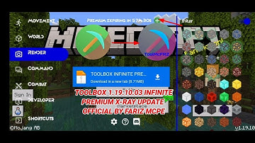 TOOLBOX FOR MCPE 1.19.10 INFINITE TIME X-RAY UPDATE BY FARIZ MCPE