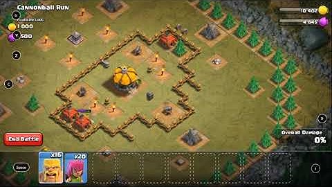 Clash of Clans Cannonball Run Walkthrough