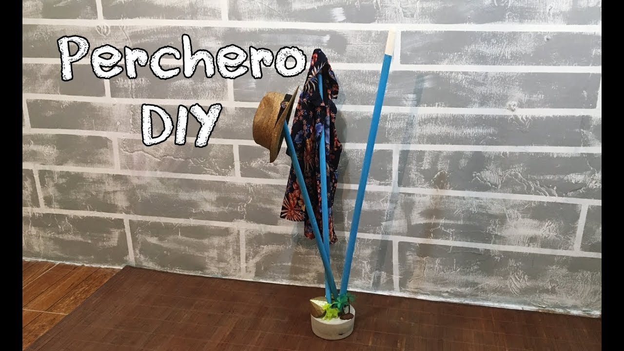 Torpe Tiempo de día verano Perchero con Palos de Escoba - coat rack DIY - YouTube