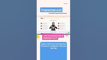 Aplikasi CRUD Siap Pakai Berbasis Codeigniter Bisa Jadi Apa Saja | PROGRAMMER.OR.ID