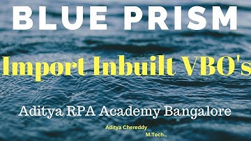 BluePrism RPA - Import inbuilt VBO