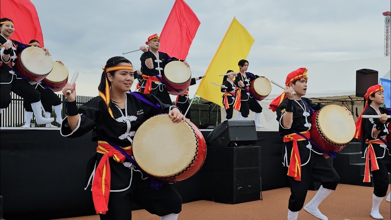 七月節 琉球國祭り太鼓 東京支部 沖縄&九州Week よみうりらんど2024.04