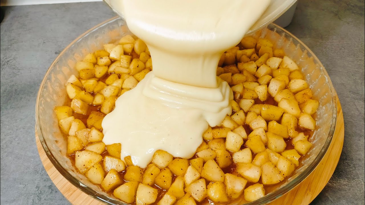 فطيرة التفاح سهلة و بسيطة أسرع ما يمكن تحضريه في 5 دقائق