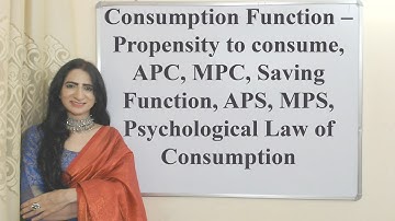 Consumptiefunctie – neiging tot consumeren, APC, MPC, APS, MPS, psychologische wet van consumptie