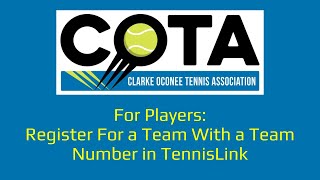For Players: Register For a Team in TennisLink
