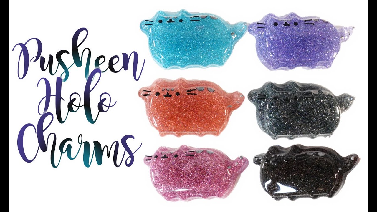 DIY Resin Holographic Pusheen Cat Charms